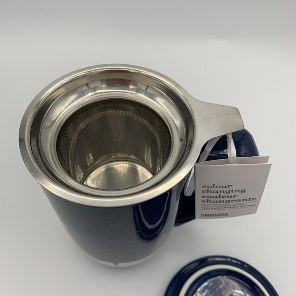 Davids Tea Color Changing Nordic Mug Sleigh Ride Navy W/Infuser - Picture 7 of 12
